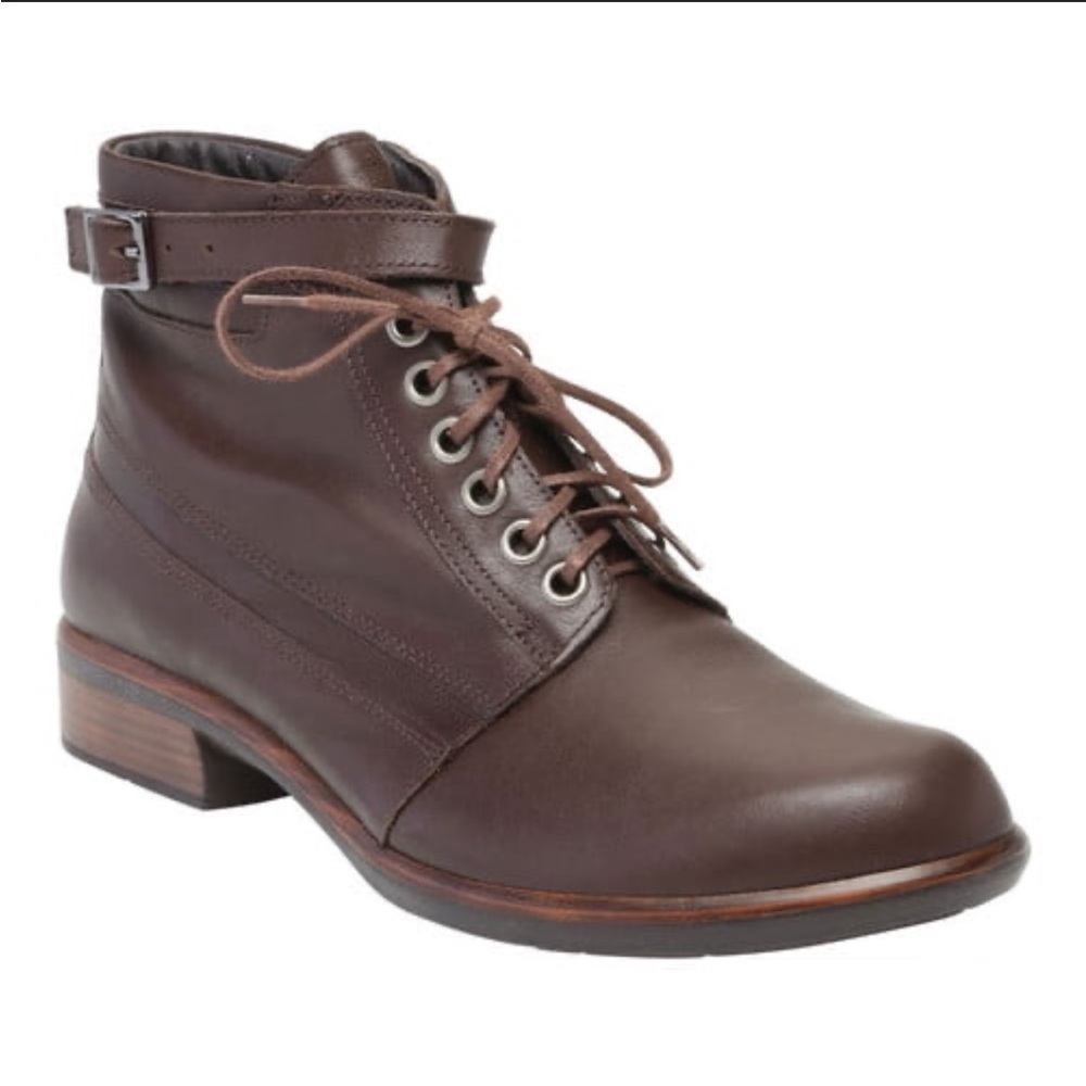 NAOT Kona Brown Leather Lace Up Boot Size W 10 (41) - Narrow
